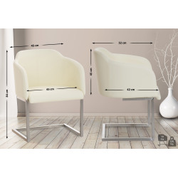 Chaise visiteur Magnus | crème