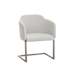 Chaise visiteur Magnus en tissu | blanc