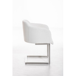 Chaise visiteur Magnus en tissu | blanc