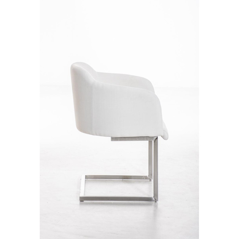 Chaise visiteur Magnus en tissu | blanc