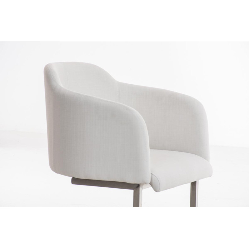 Chaise visiteur Magnus en tissu | blanc