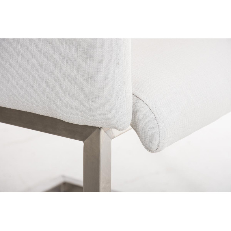Chaise visiteur Magnus en tissu | blanc