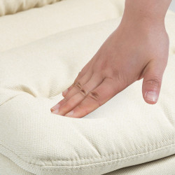 Taburete de bar Damar en tela Crema,Negro