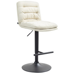 Tabouret de bar Damar tissu noir crème