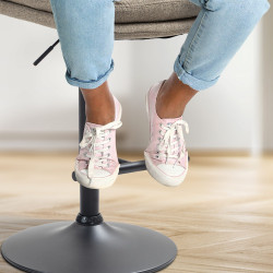 Tabouret de bar Damar, tissu noir taupe