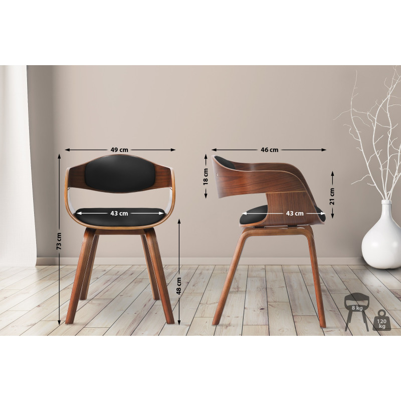 Chaise visiteur Kingston | noyer/noir