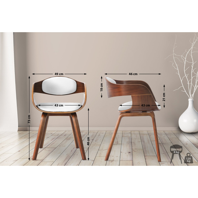 Chaise visiteur Kingston | noyer/blanc