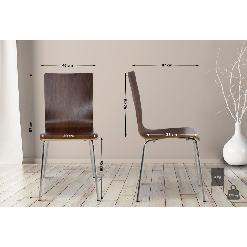 Chaise visiteur Pepe | noyer