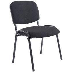 Chaise visiteur Ken XL en tissu | noir