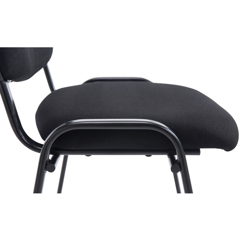 Chaise visiteur Ken XL en tissu | noir