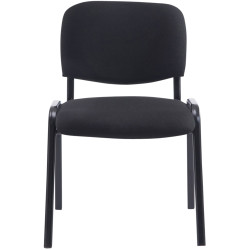 Chaise visiteur Ken XL en tissu | noir