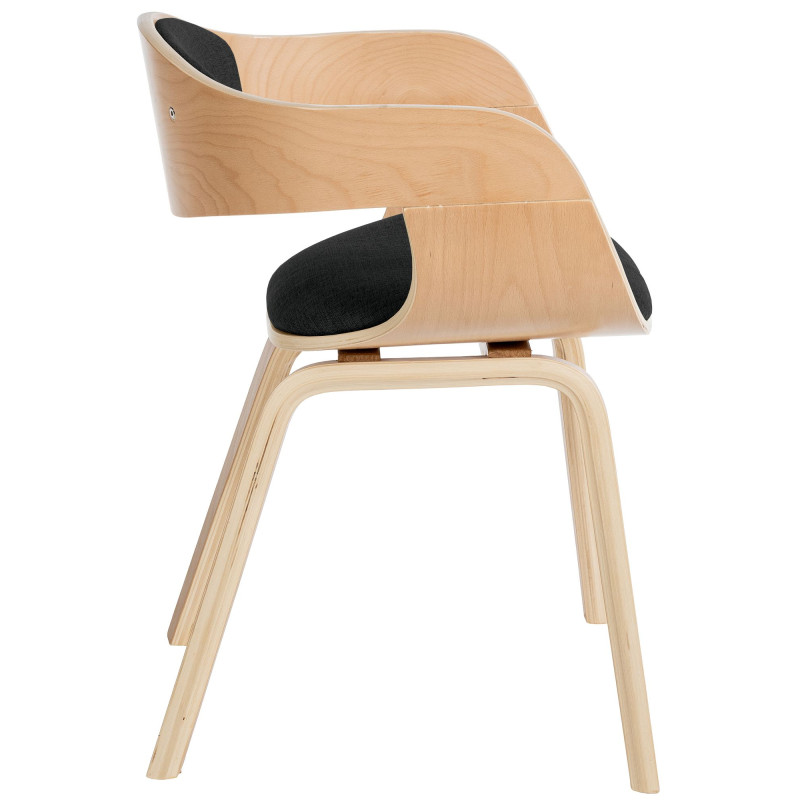Chaise visiteur en tissu Kingston | naturel/noir