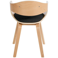 Chaise visiteur en tissu Kingston | naturel/noir