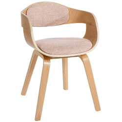 Chaise visiteur en tissu Kingston | nature/crème