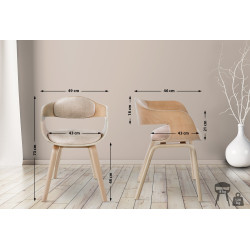 Chaise visiteur en tissu Kingston | nature/crème