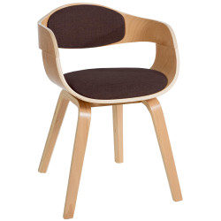 Chaise visiteur en tissu Kingston | naturel/marron