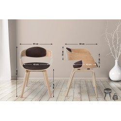 Chaise visiteur en tissu Kingston | naturel/marron