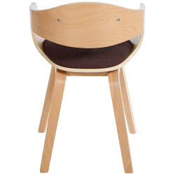 Chaise visiteur en tissu Kingston | naturel/marron