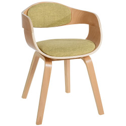Chaise visiteur en tissu Kingston | naturel/vert clair