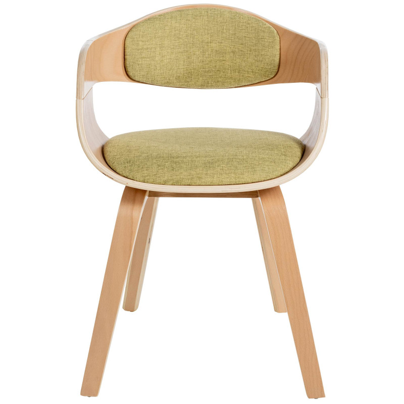 Chaise visiteur en tissu Kingston | naturel/vert clair