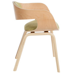 Chaise visiteur en tissu Kingston | naturel/vert clair