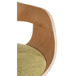 Chaise visiteur en tissu Kingston | naturel/vert clair