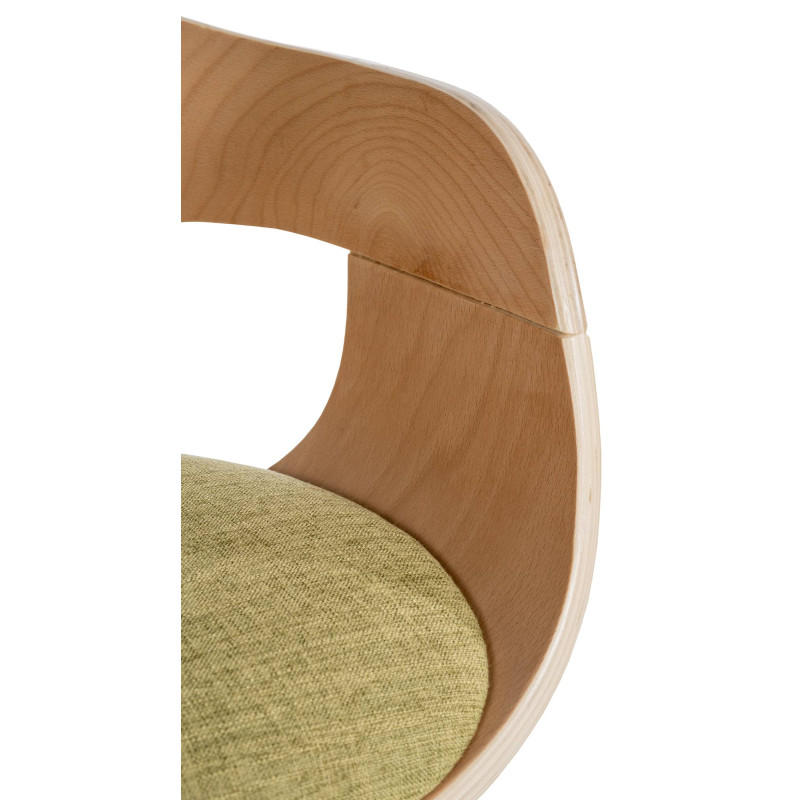 Chaise visiteur en tissu Kingston | naturel/vert clair