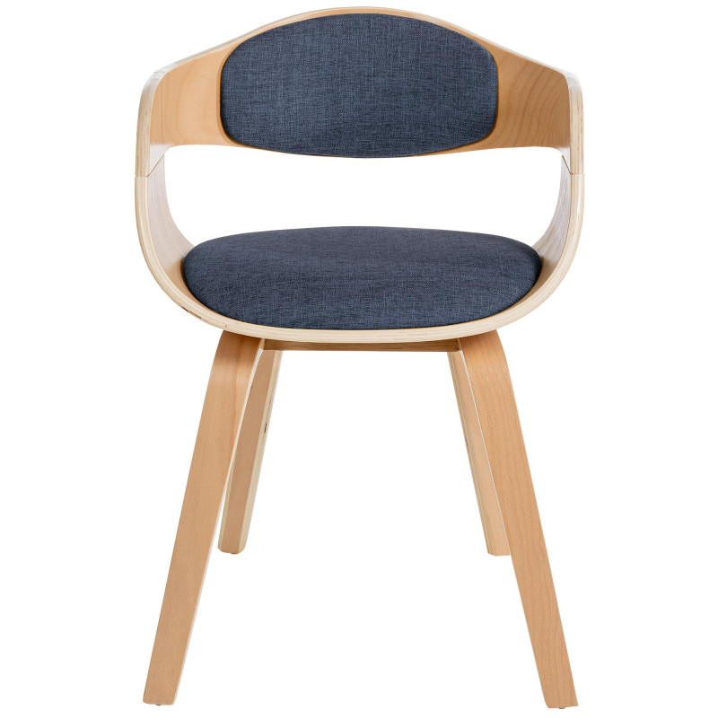 Chaise visiteur en tissu Kingston | naturel/bleu