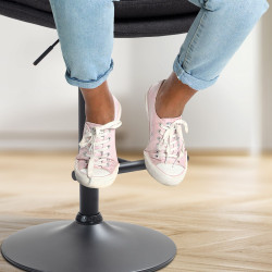 Tabouret de bar Damar, tissu noir noir