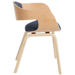 Chaise visiteur en tissu Kingston | naturel/bleu