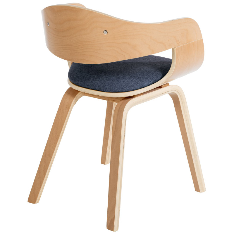 Chaise visiteur en tissu Kingston | naturel/bleu