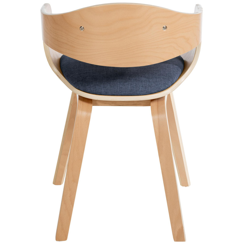 Chaise visiteur en tissu Kingston | naturel/bleu