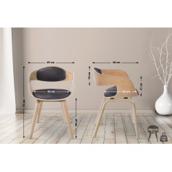 Chaise visiteur en tissu Kingston | naturel/gris clair