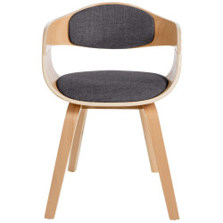 Chaise visiteur en tissu Kingston | naturel/gris clair