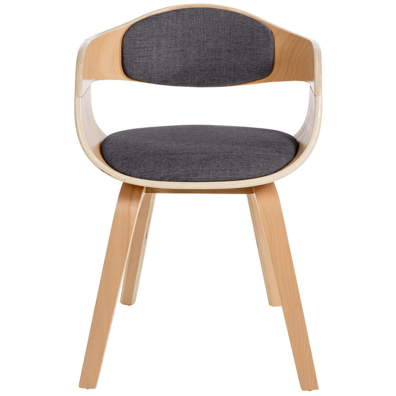 Chaise visiteur en tissu Kingston | naturel/gris clair