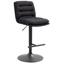 Tabouret de bar Damar tissu noir noir