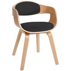 Chaise visiteur en tissu Kingston | naturel/gris foncé