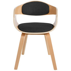 Chaise visiteur en tissu Kingston | naturel/gris foncé