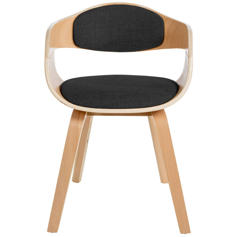 Chaise visiteur en tissu Kingston | naturel/gris foncé