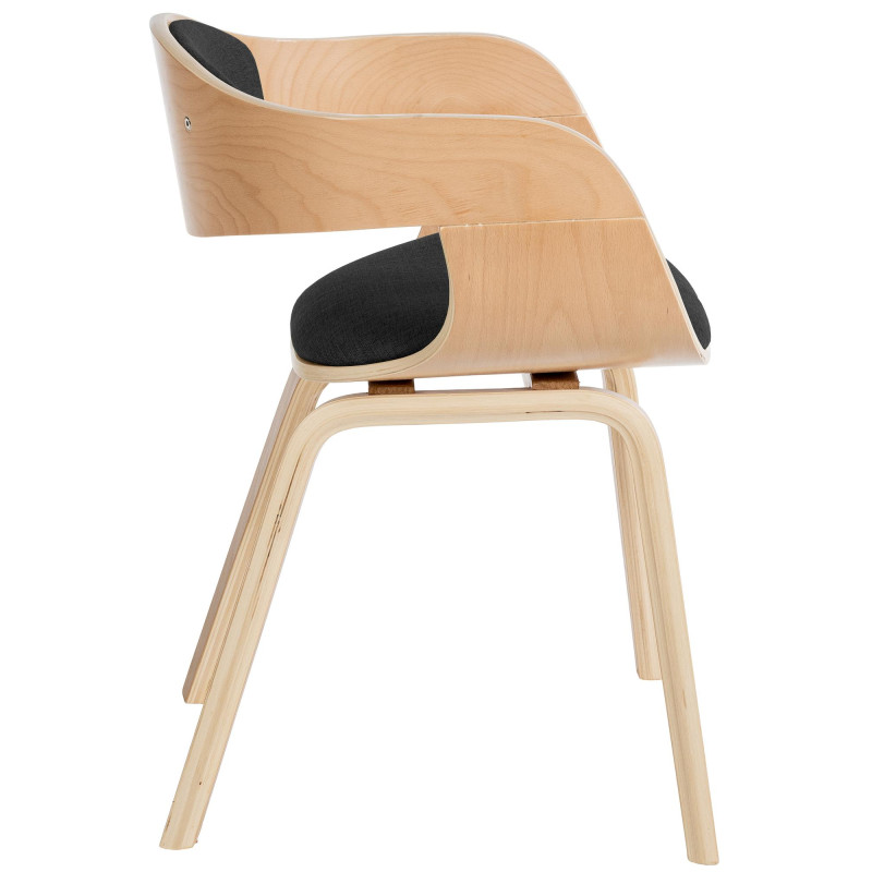 Chaise visiteur en tissu Kingston | naturel/gris foncé