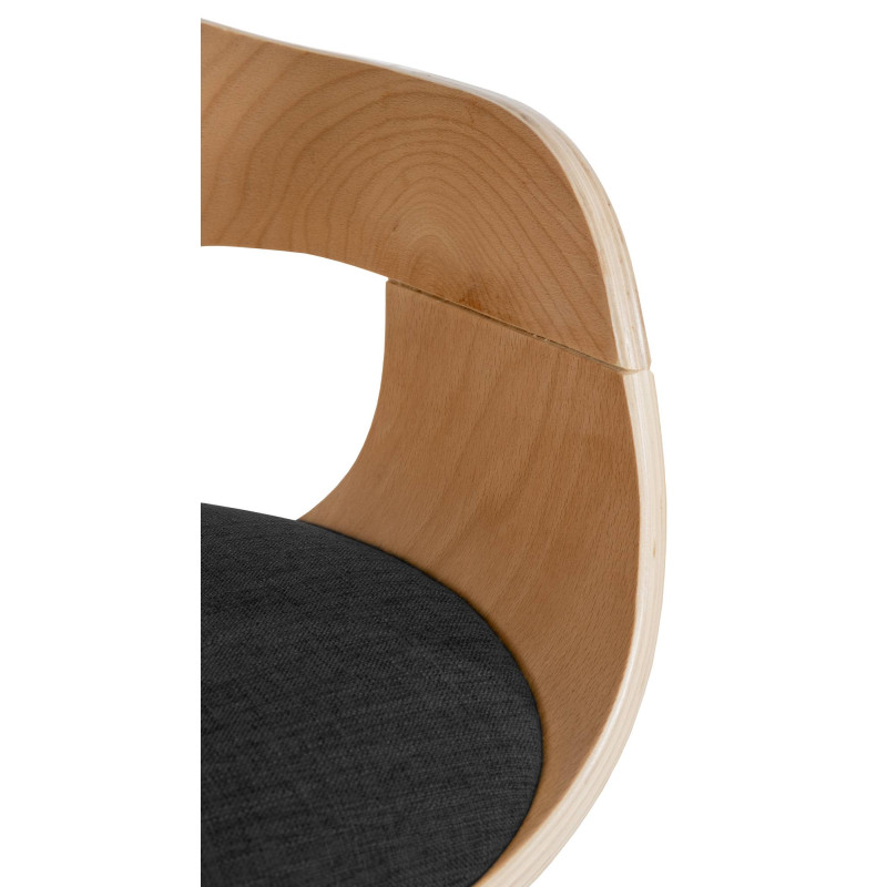 Chaise visiteur en tissu Kingston | naturel/gris foncé