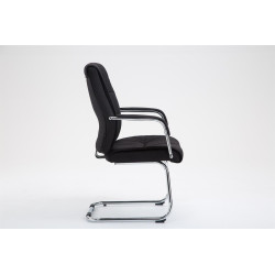 Chaise visiteur en tissu Sievert | noir