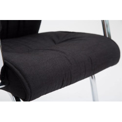 Chaise visiteur en tissu Sievert | noir