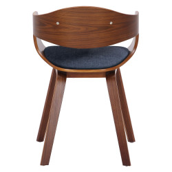 Chaise visiteur en tissu Kingston | noyer/bleu