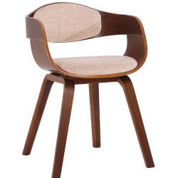 Chaise visiteur en tissu Kingston | noix/crème
