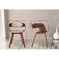 Chaise visiteur en tissu Kingston | noix/crème