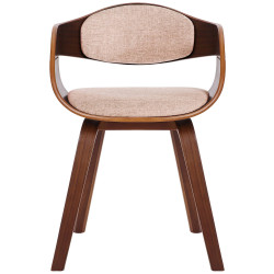 Chaise visiteur en tissu Kingston | noix/crème
