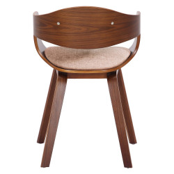 Chaise visiteur en tissu Kingston | noix/crème