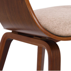 Chaise visiteur en tissu Kingston | noix/crème