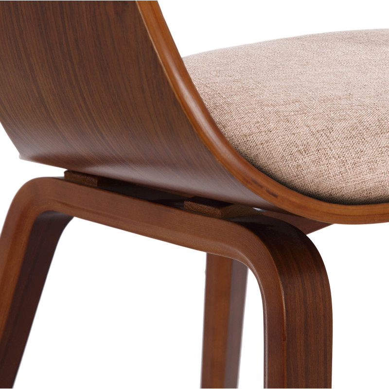 Chaise visiteur en tissu Kingston | noix/crème